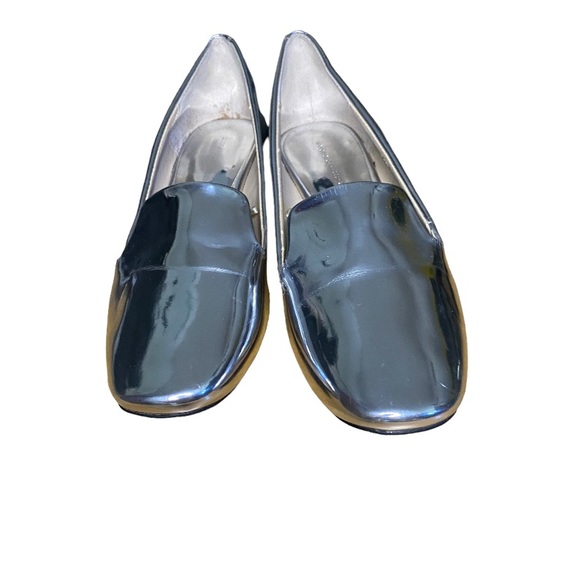 ZARA Metallic Silver Loafers - Picture 2 of 4